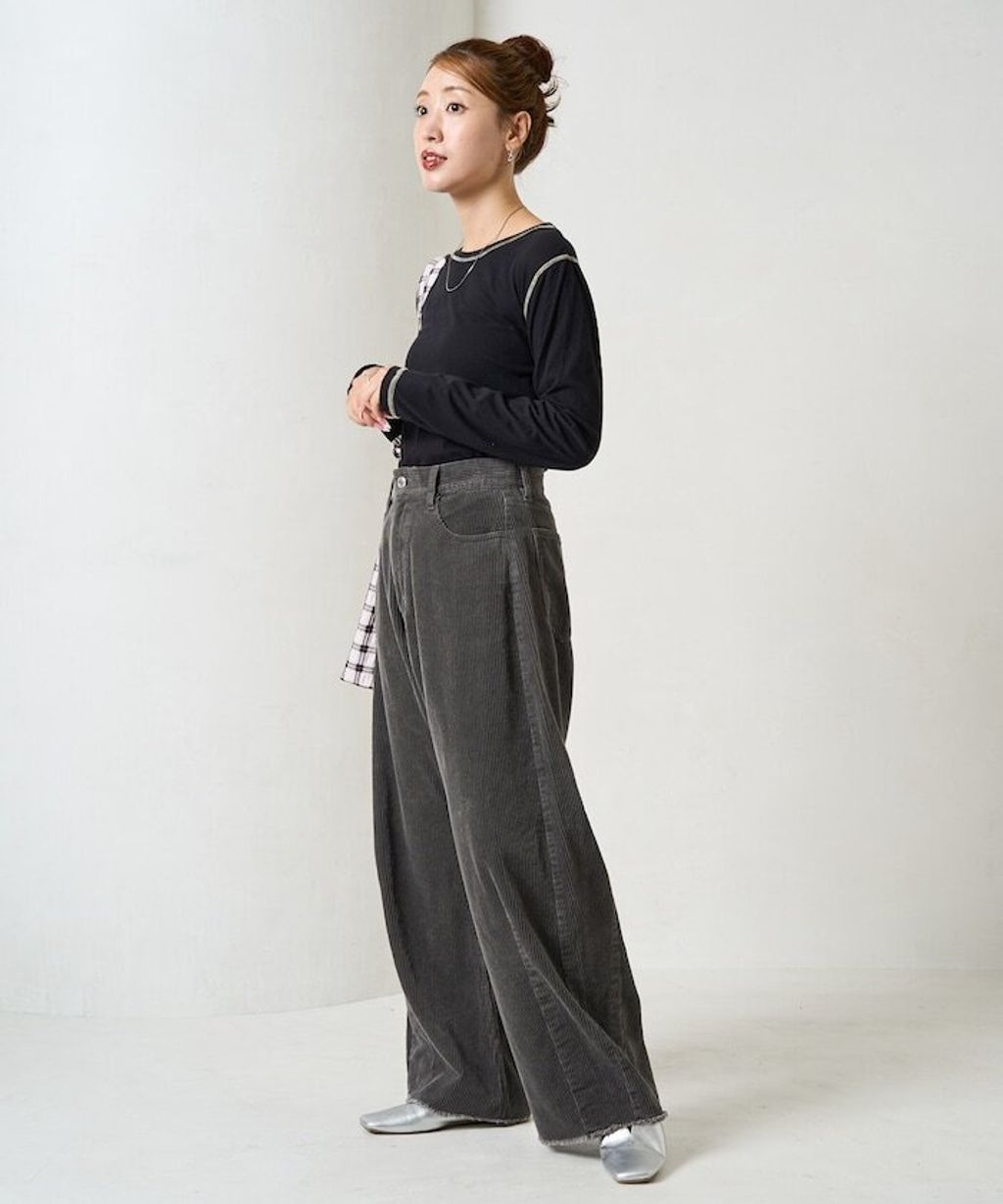 FREAKS STORE 細條紋燈芯絨顯瘦圓弧剪裁長褲_54