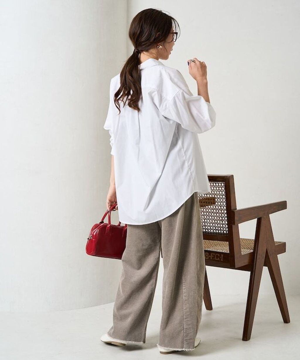 FREAKS STORE 細條紋燈芯絨顯瘦圓弧剪裁長褲_42