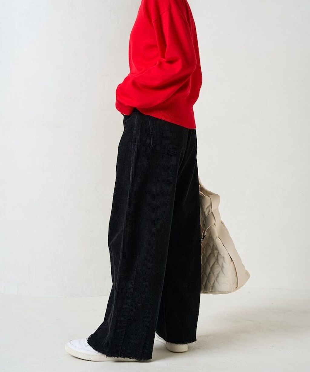 FREAKS STORE 細條紋燈芯絨顯瘦圓弧剪裁長褲_30