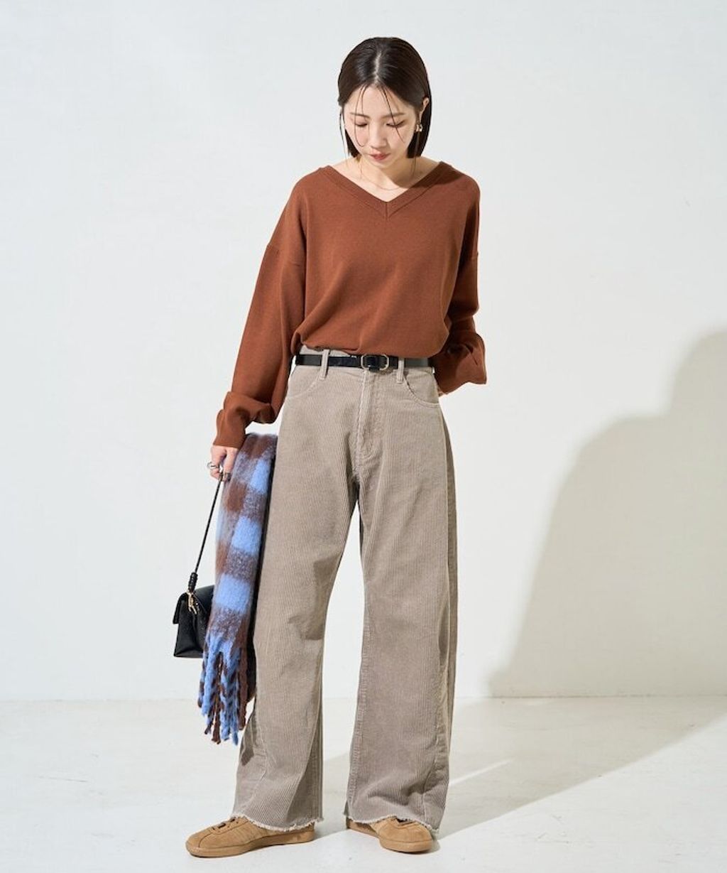 FREAKS STORE 細條紋燈芯絨顯瘦圓弧剪裁長褲_32