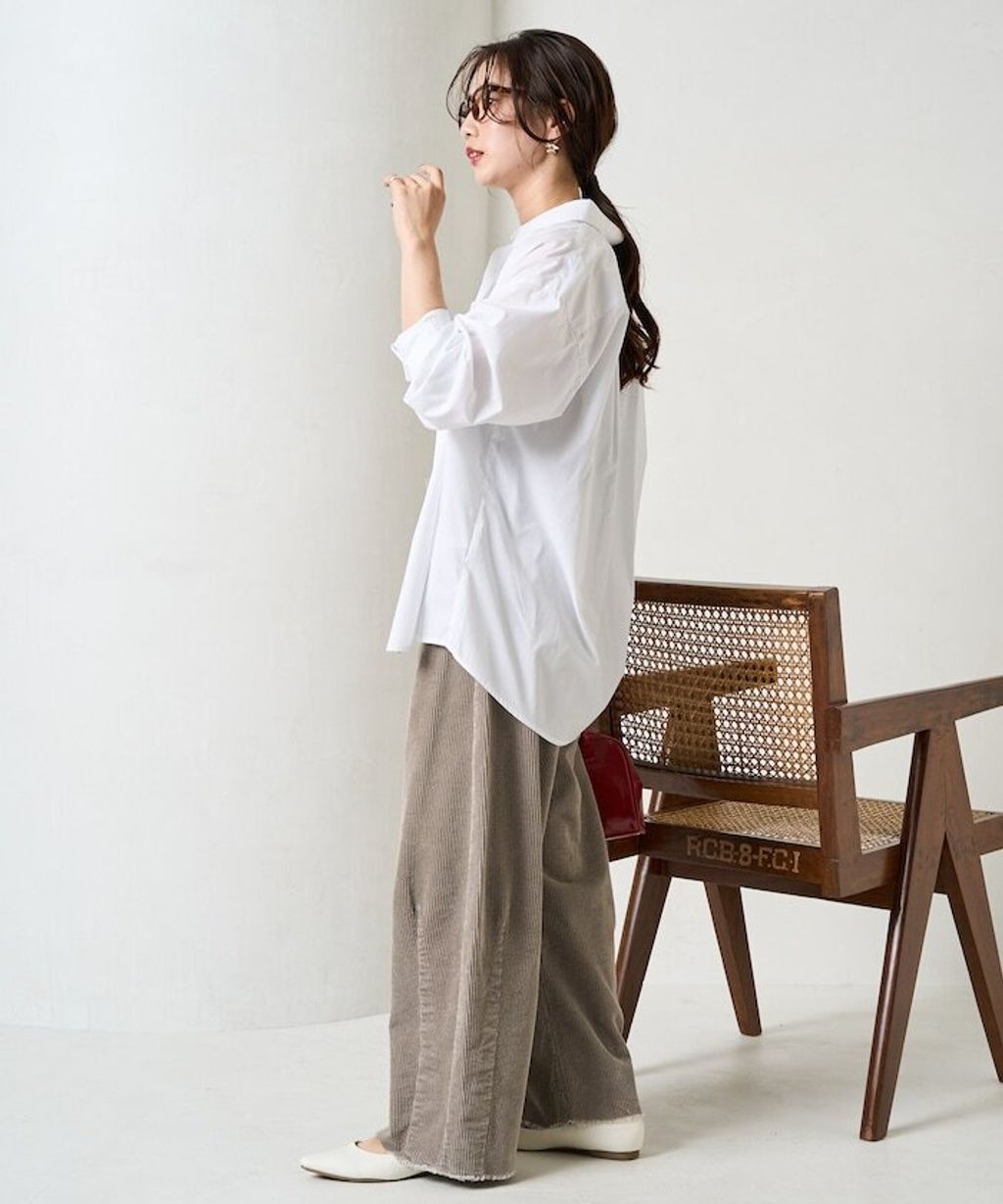 FREAKS STORE 細條紋燈芯絨顯瘦圓弧剪裁長褲_41