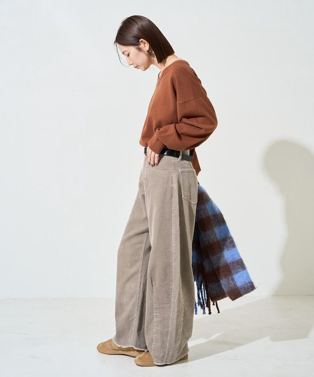 FREAKS STORE 細條紋燈芯絨顯瘦圓弧剪裁長褲_33