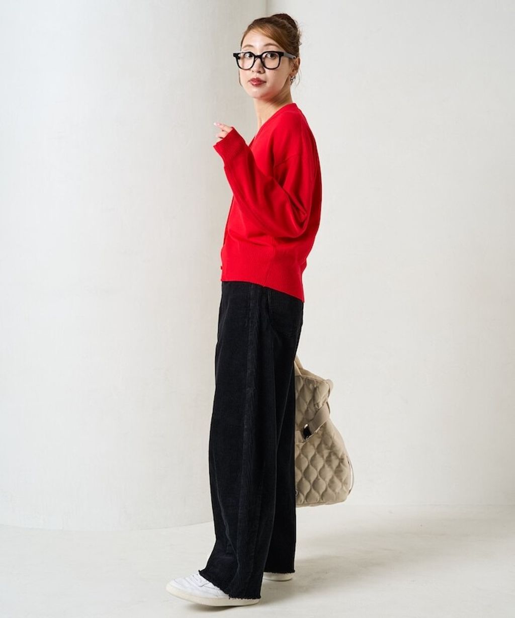 FREAKS STORE 細條紋燈芯絨顯瘦圓弧剪裁長褲_29