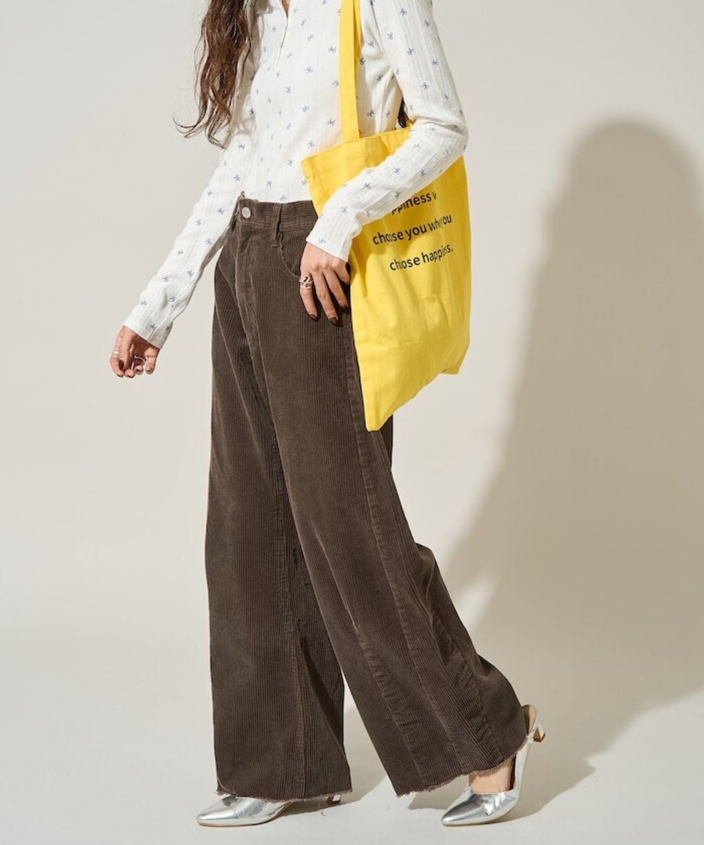 FREAKS STORE 細條紋燈芯絨顯瘦圓弧剪裁長褲_17