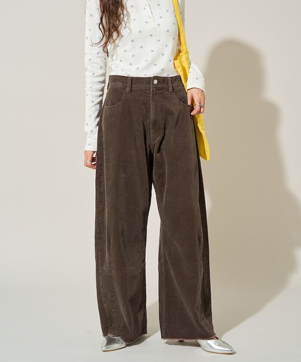 FREAKS STORE 細條紋燈芯絨顯瘦圓弧剪裁長褲_16