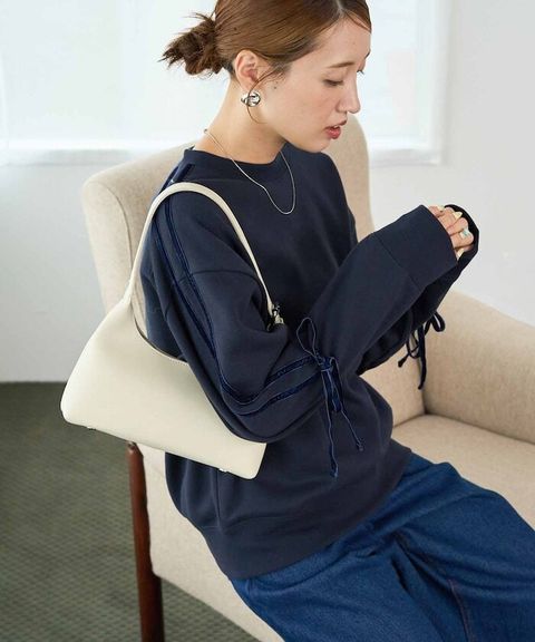 FREAKS STORE 天鵝絨緞帶內刷毛oversize大學T_5