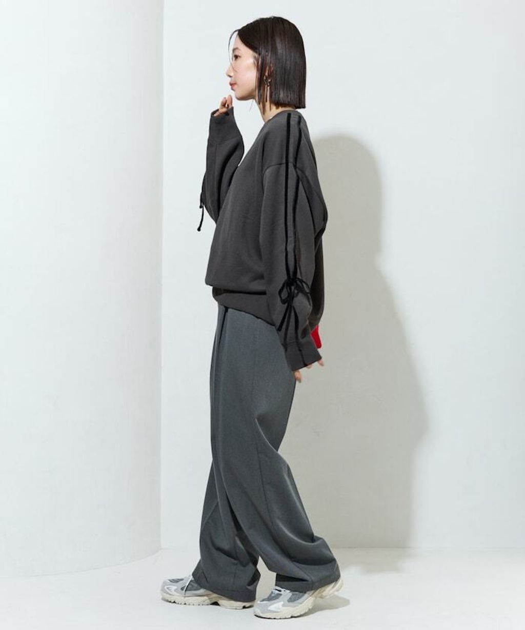 FREAKS STORE 天鵝絨緞帶內刷毛oversize大學T_34