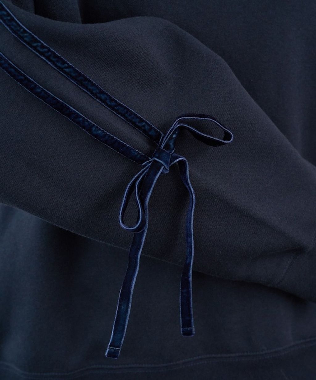 FREAKS STORE 天鵝絨緞帶內刷毛oversize大學T_28