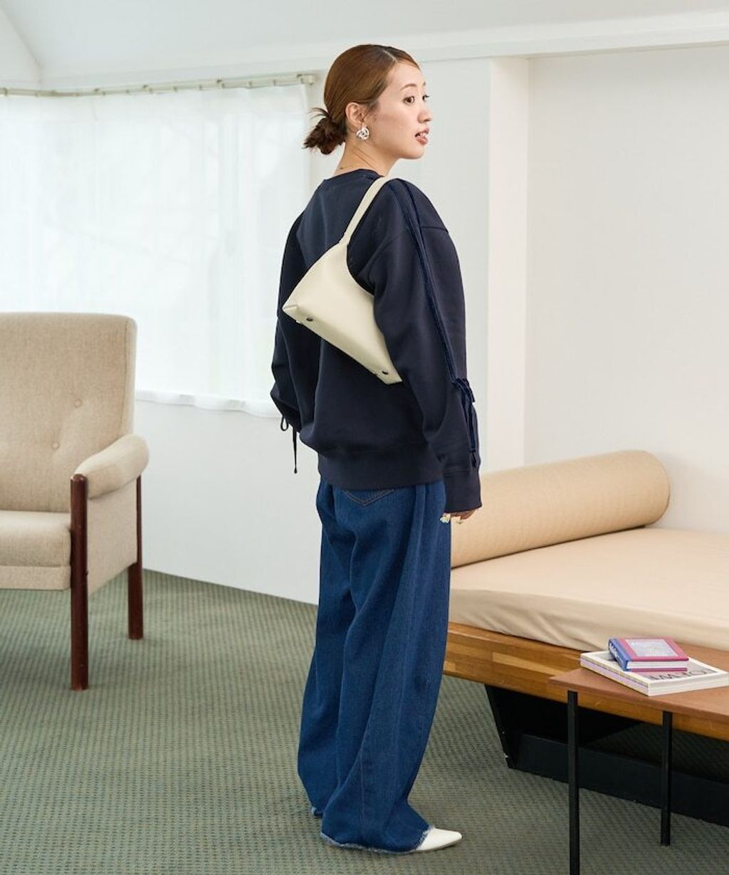 FREAKS STORE 天鵝絨緞帶內刷毛oversize大學T_25