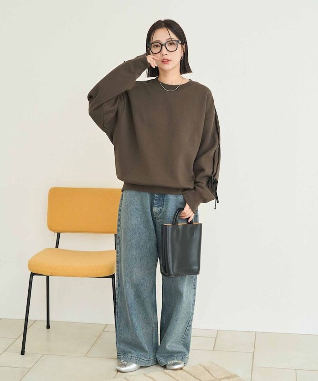 FREAKS STORE 天鵝絨緞帶內刷毛oversize大學T_11