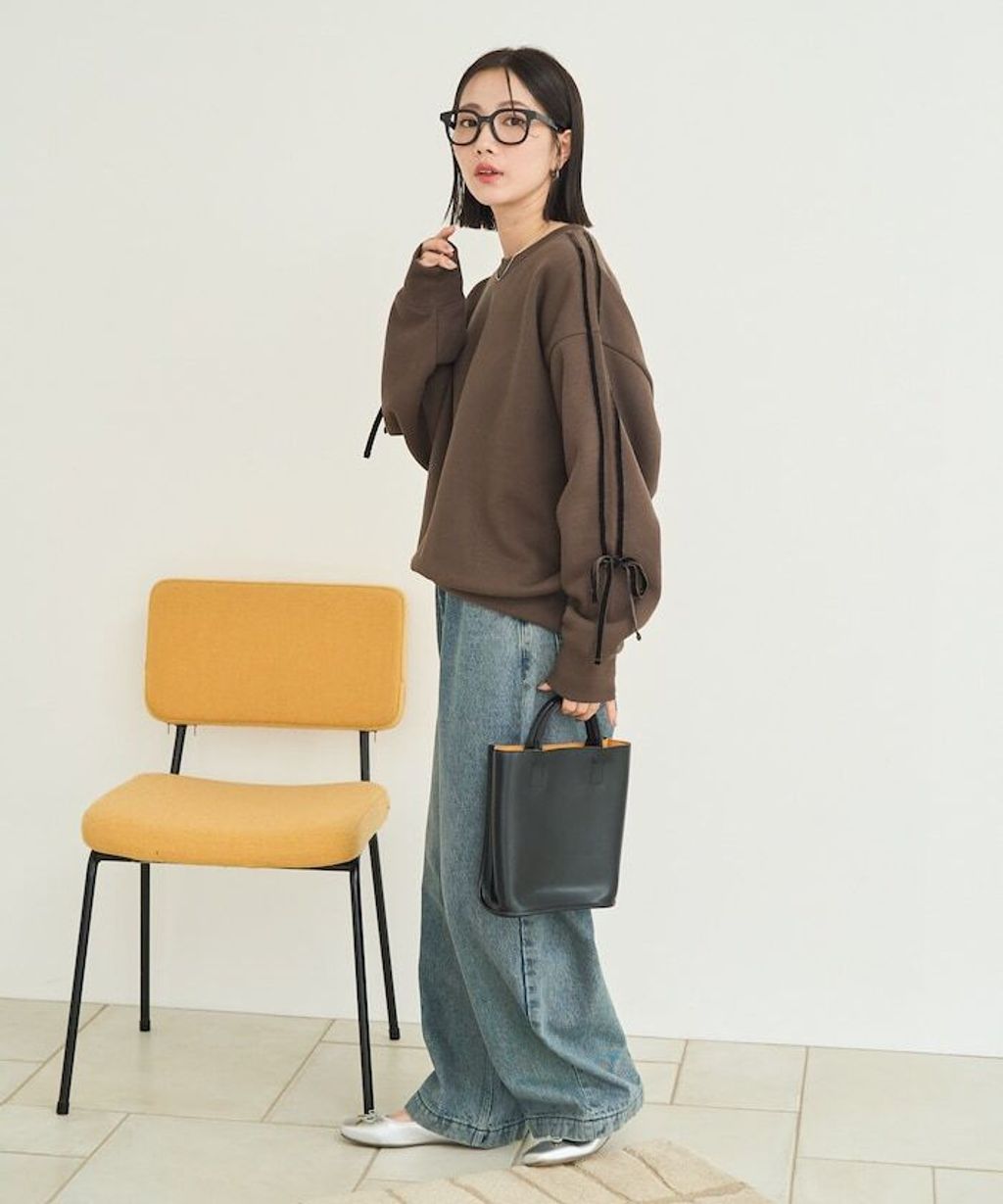 FREAKS STORE 天鵝絨緞帶內刷毛oversize大學T_10