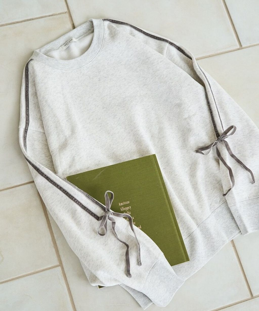 FREAKS STORE 天鵝絨緞帶內刷毛oversize大學T_14