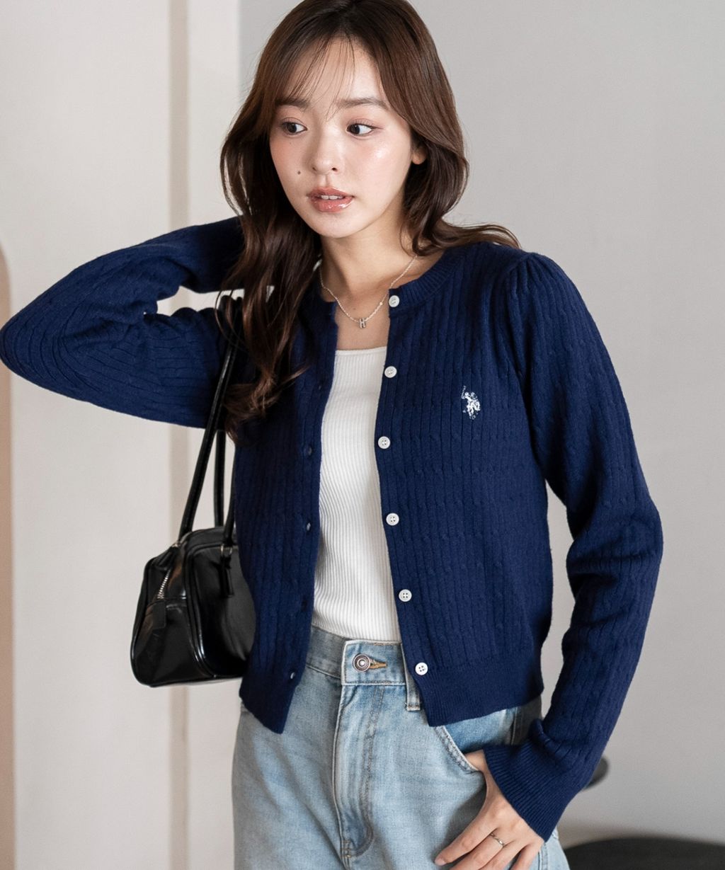 U.S. POLO ASSN. 25AW 麻花編針織開襟衫_5