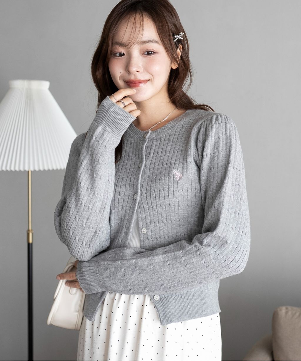 U.S. POLO ASSN. 25AW 麻花編針織開襟衫_2