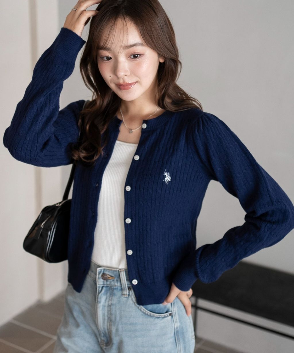 U.S. POLO ASSN. 25AW 麻花編針織開襟衫_1