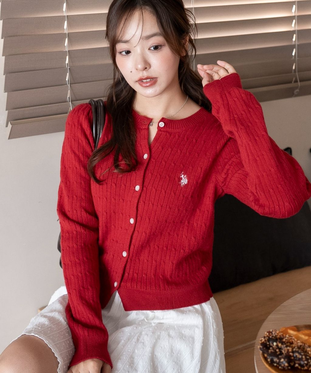 U.S. POLO ASSN. 25AW 麻花編針織開襟衫_3