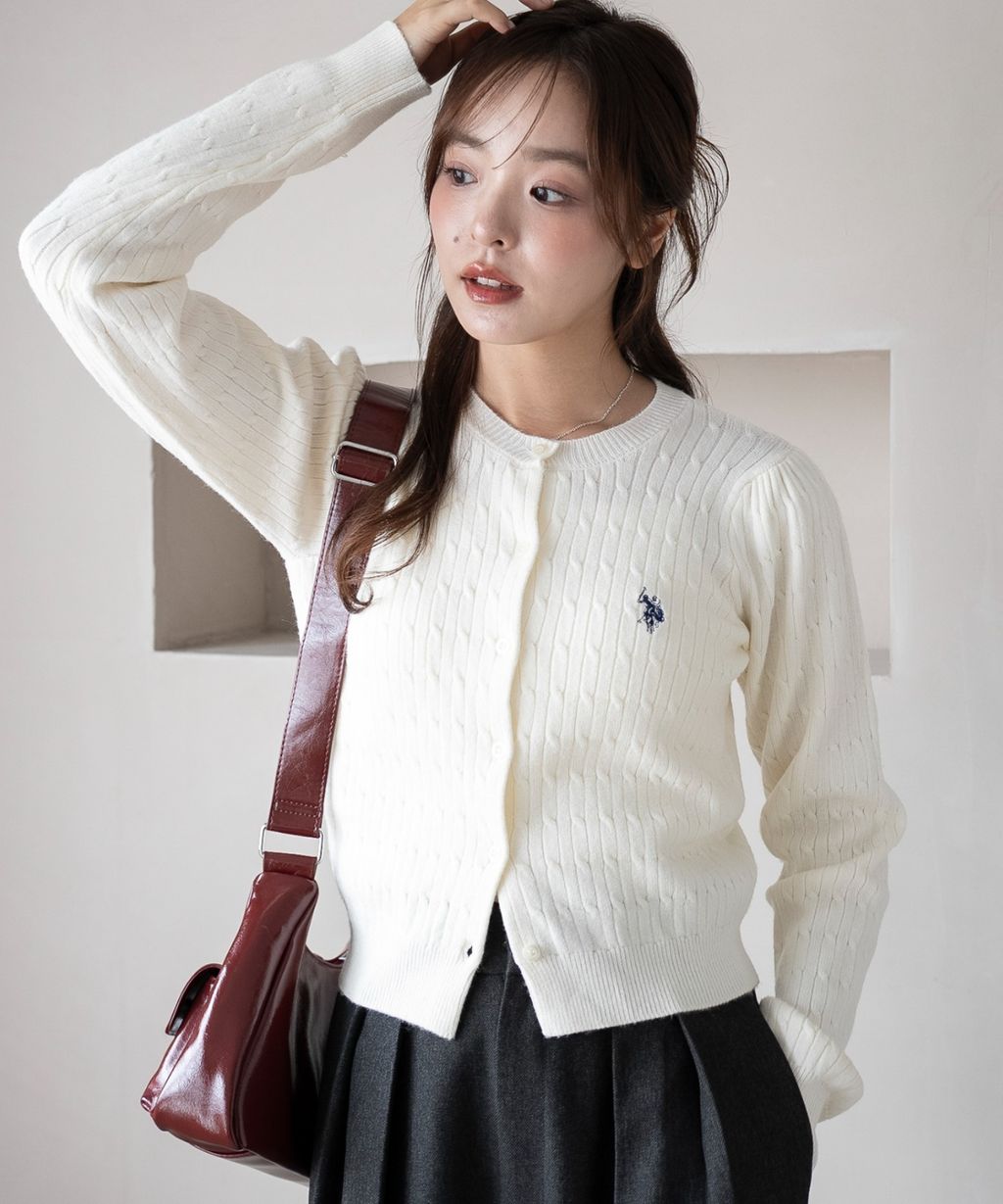 U.S. POLO ASSN. 25AW 麻花編針織開襟衫_4