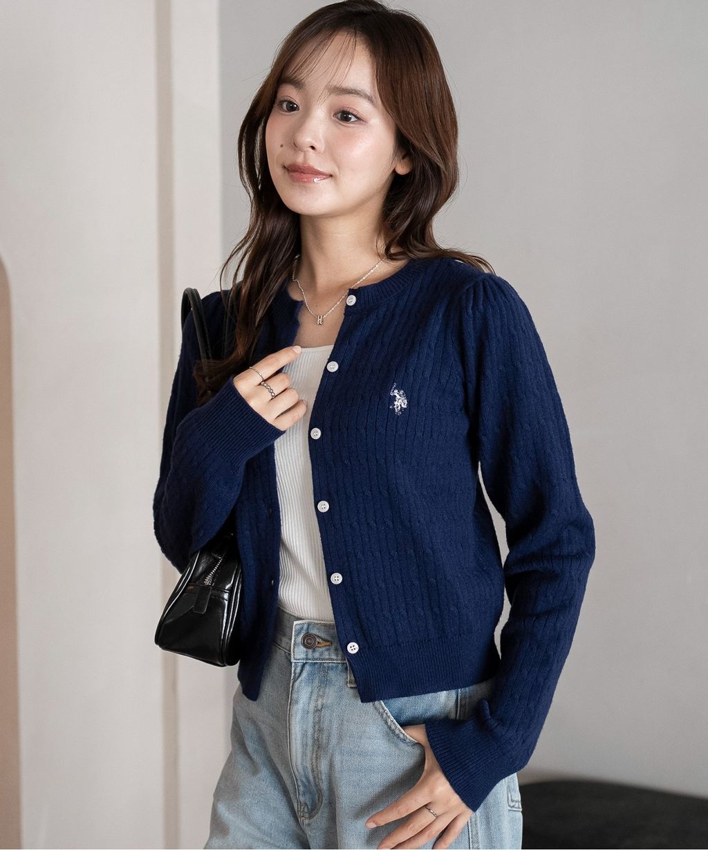 U.S. POLO ASSN. 25AW 麻花編針織開襟衫_8