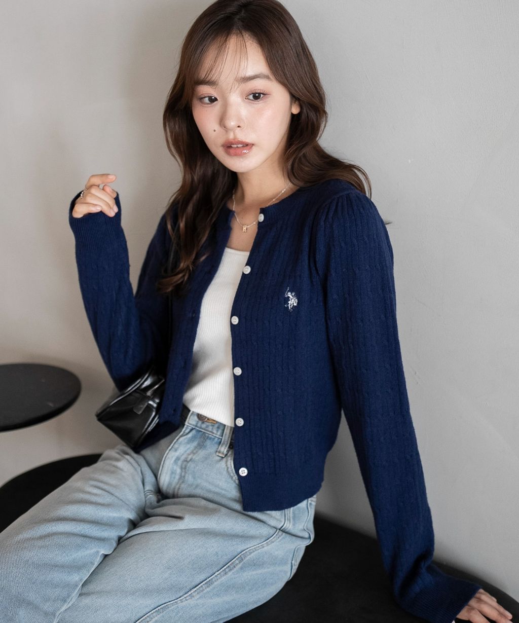 U.S. POLO ASSN. 25AW 麻花編針織開襟衫_12