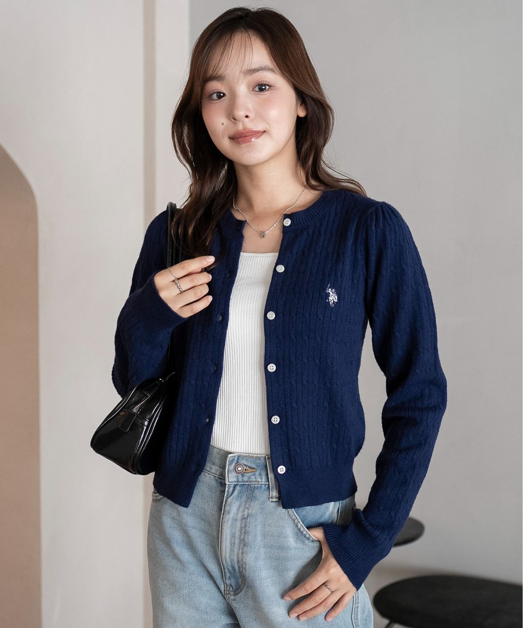 U.S. POLO ASSN. 25AW 麻花編針織開襟衫_9