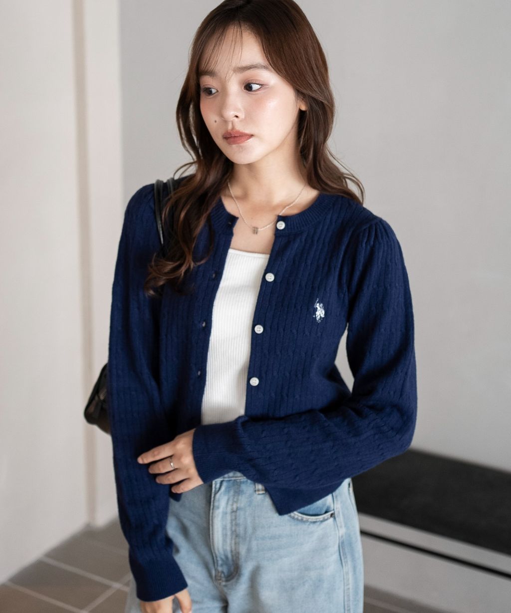 U.S. POLO ASSN. 25AW 麻花編針織開襟衫_11