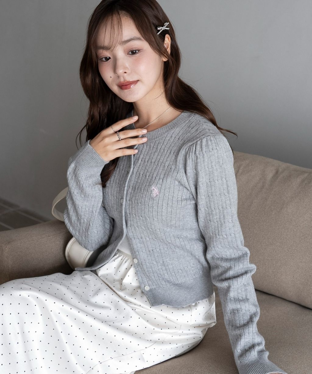 U.S. POLO ASSN. 25AW 麻花編針織開襟衫_50