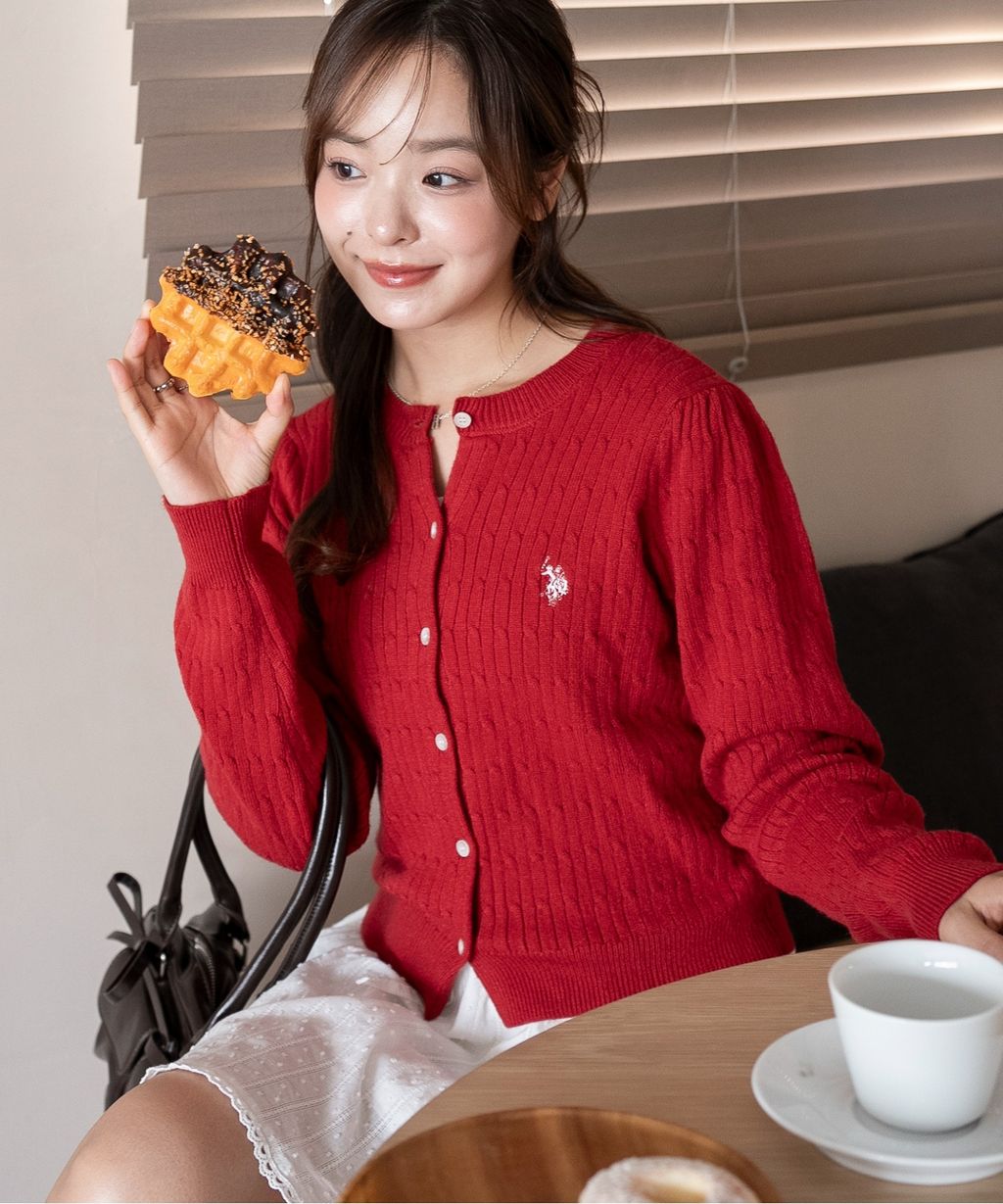 U.S. POLO ASSN. 25AW 麻花編針織開襟衫_37