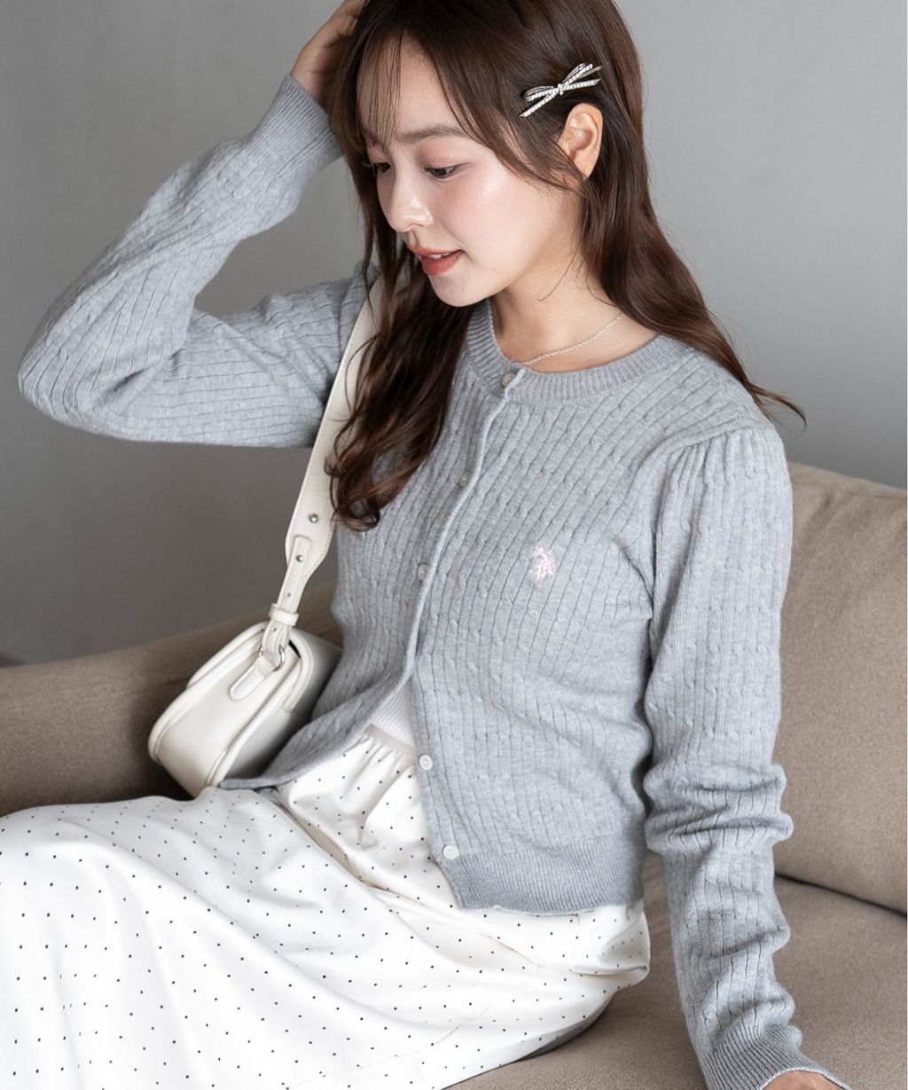 U.S. POLO ASSN. 25AW 麻花編針織開襟衫_21