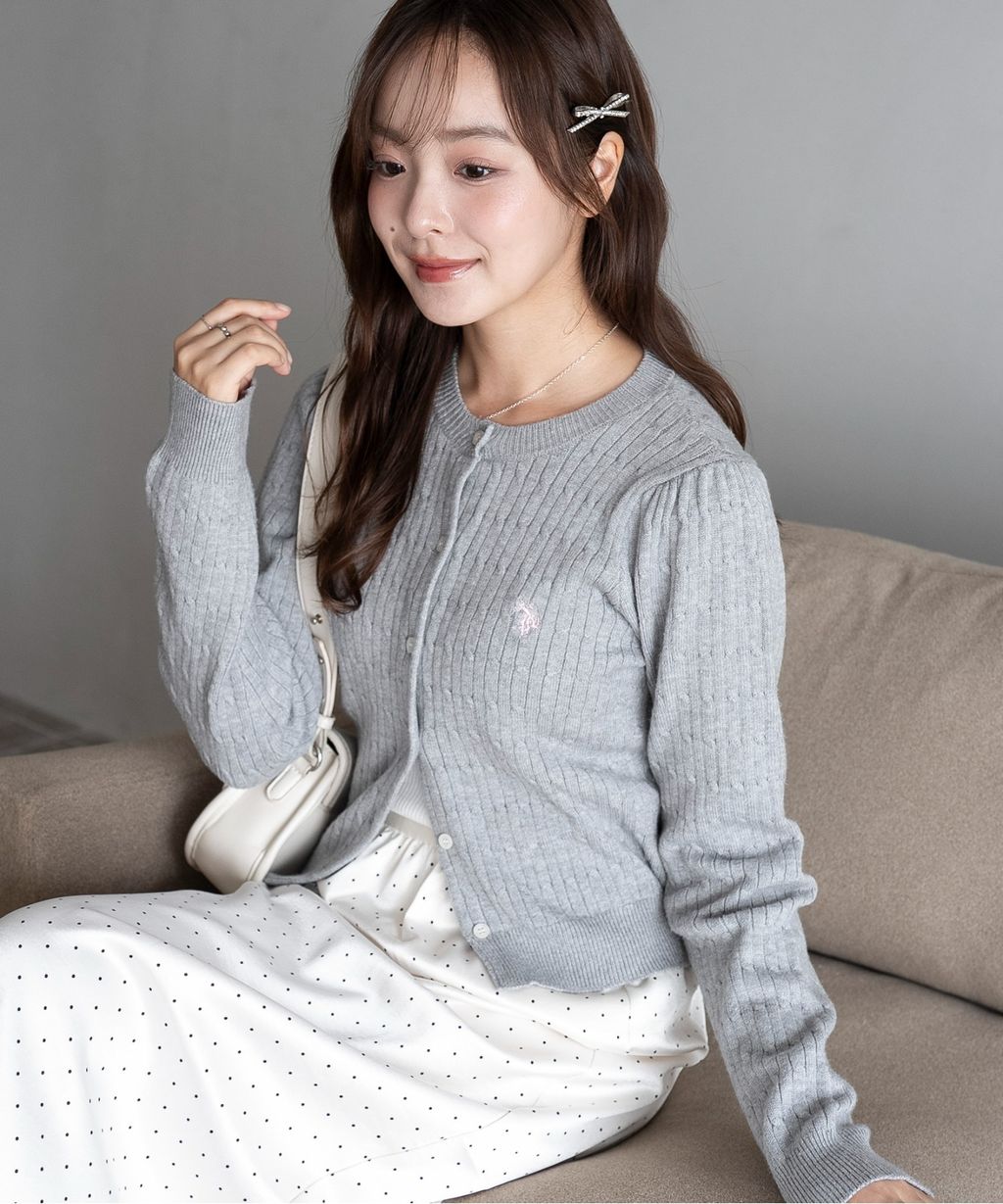 U.S. POLO ASSN. 25AW 麻花編針織開襟衫_20