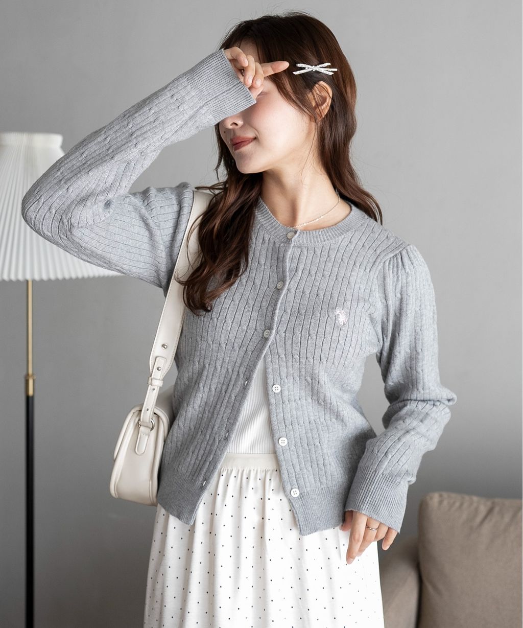 U.S. POLO ASSN. 25AW 麻花編針織開襟衫_19