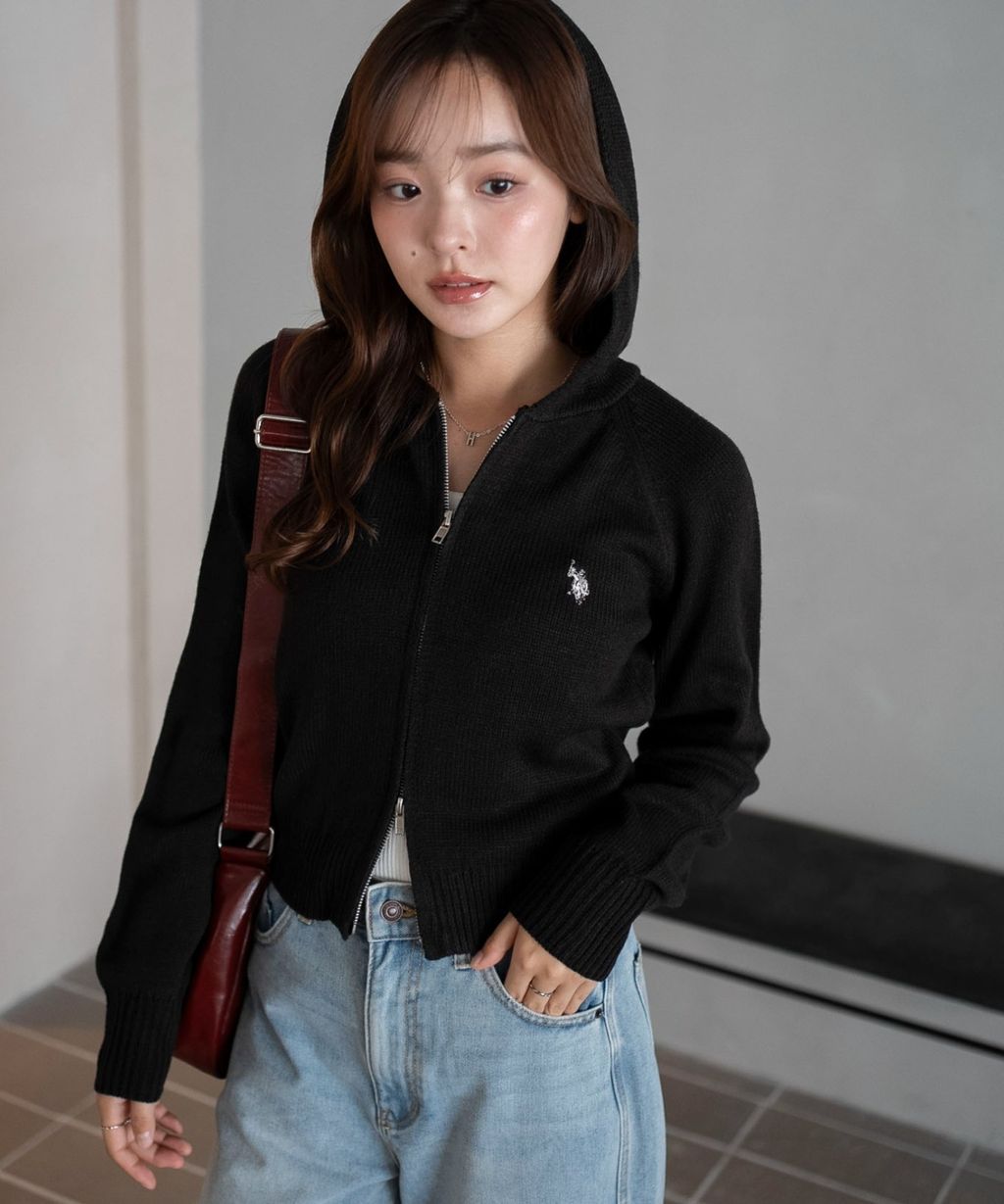 U.S. POLO ASSN. 25AW 雙拉鍊針織連帽外套_5