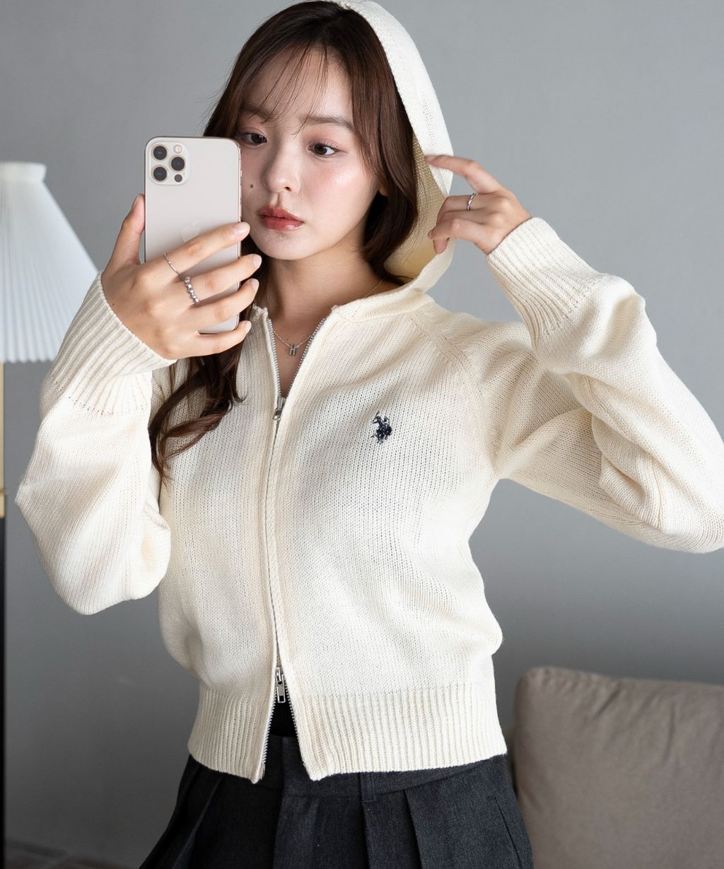 U.S. POLO ASSN. 25AW 雙拉鍊針織連帽外套_3