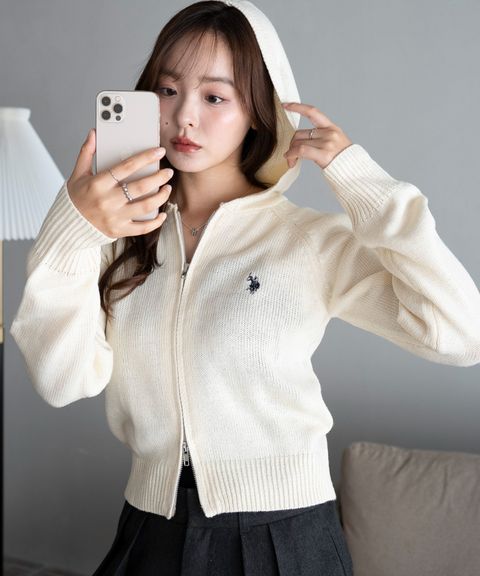 U.S. POLO ASSN. 25AW 雙拉鍊針織連帽外套_3