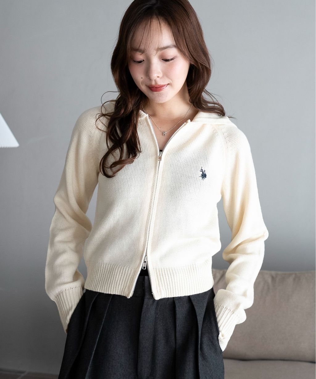 U.S. POLO ASSN. 25AW 雙拉鍊針織連帽外套_13