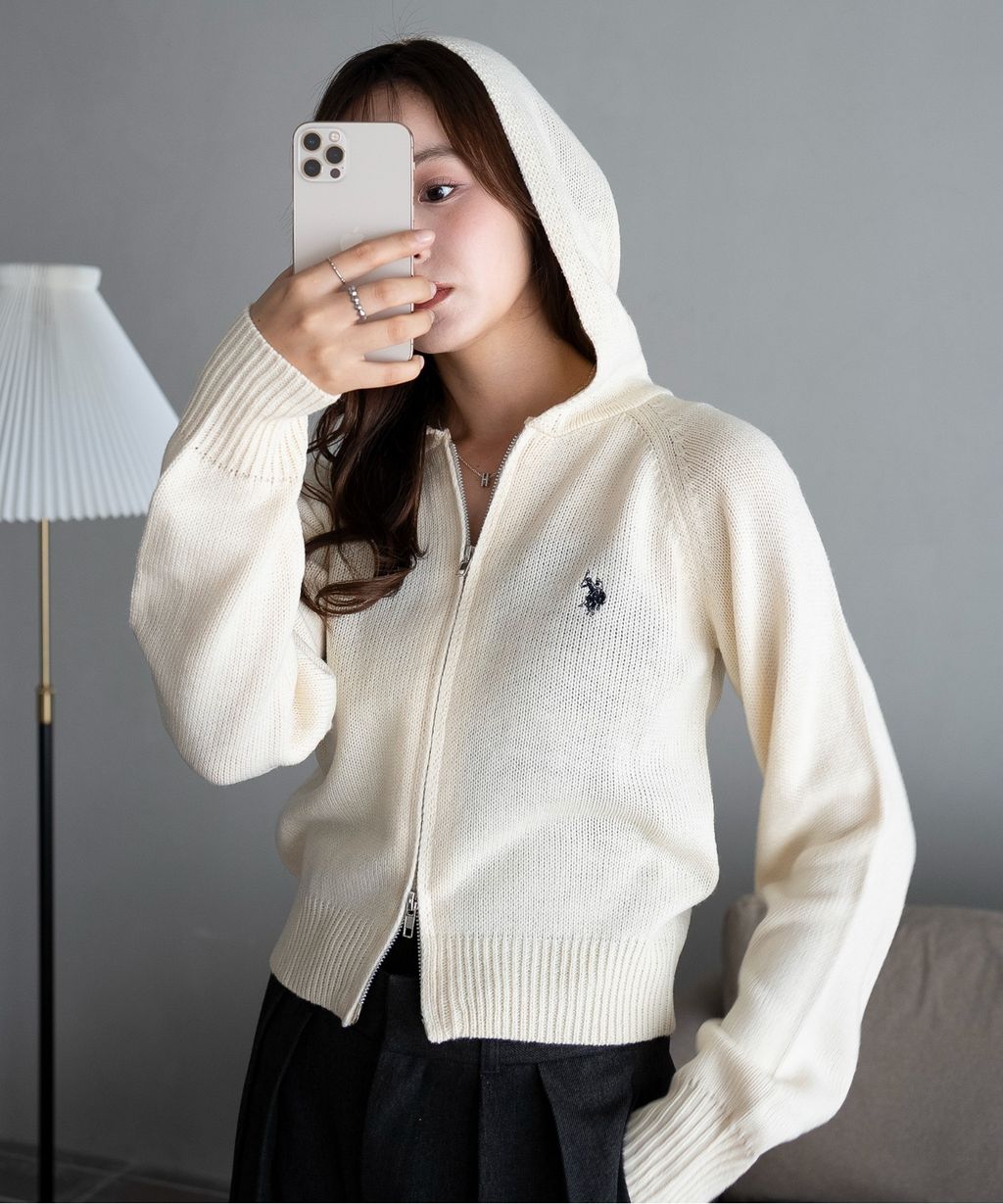 U.S. POLO ASSN. 25AW 雙拉鍊針織連帽外套_19