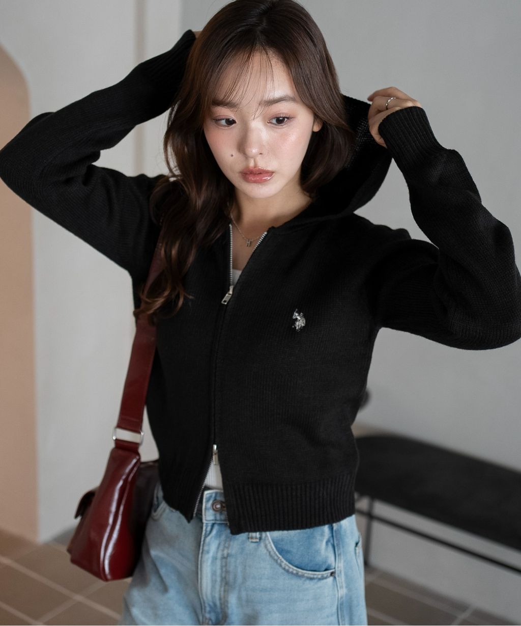 U.S. POLO ASSN. 25AW 雙拉鍊針織連帽外套_8