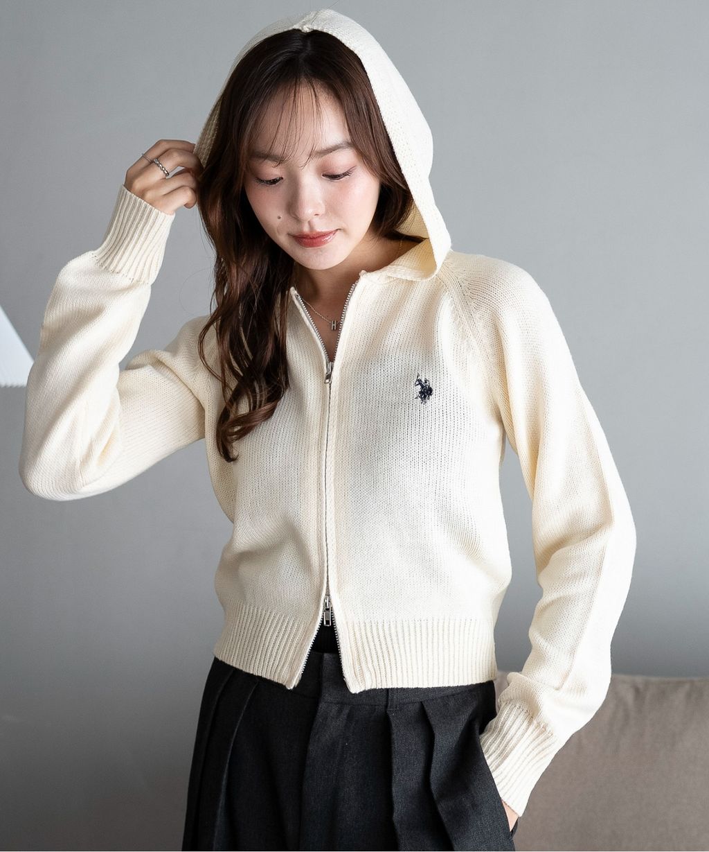 U.S. POLO ASSN. 25AW 雙拉鍊針織連帽外套_16