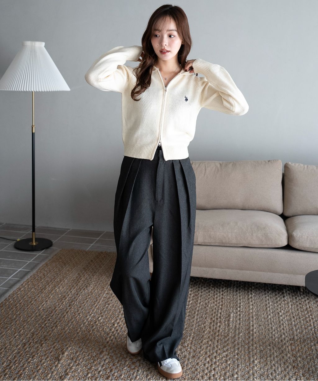 U.S. POLO ASSN. 25AW 雙拉鍊針織連帽外套_12