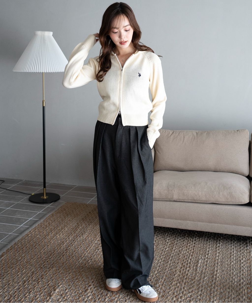 U.S. POLO ASSN. 25AW 雙拉鍊針織連帽外套_11