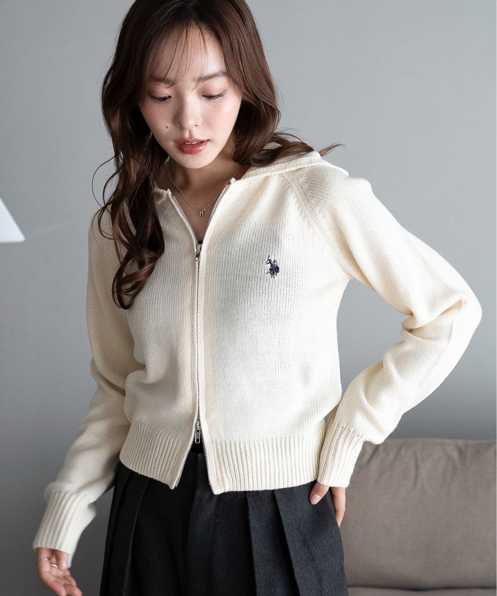 U.S. POLO ASSN. 25AW 雙拉鍊針織連帽外套_14