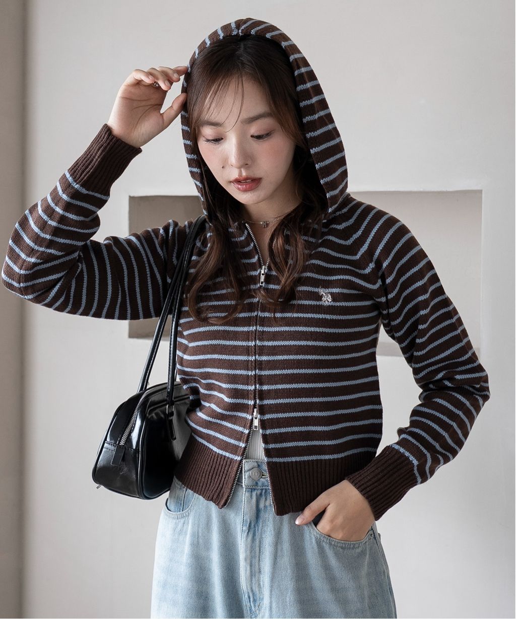 U.S. POLO ASSN. 25AW 雙拉鍊針織連帽外套_28