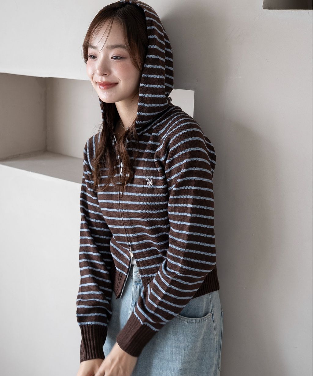 U.S. POLO ASSN. 25AW 雙拉鍊針織連帽外套_29