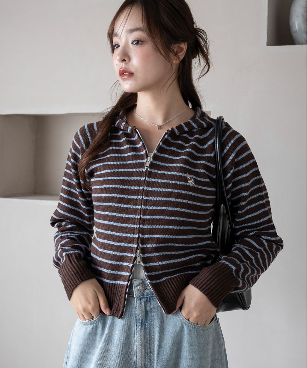 U.S. POLO ASSN. 25AW 雙拉鍊針織連帽外套_24