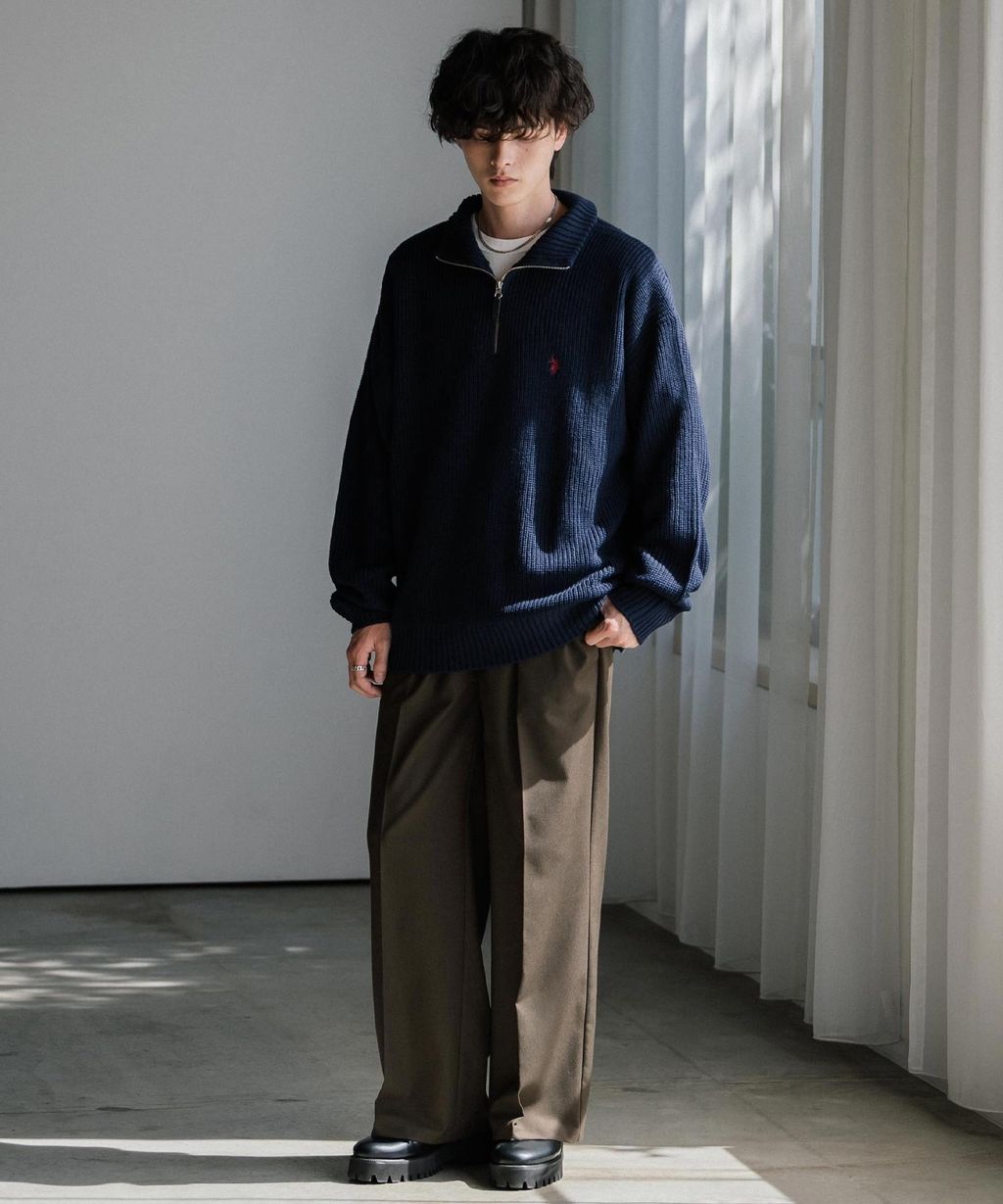 U.S. POLO ASSN. 半拉鍊寬鬆版型針織毛衣_33