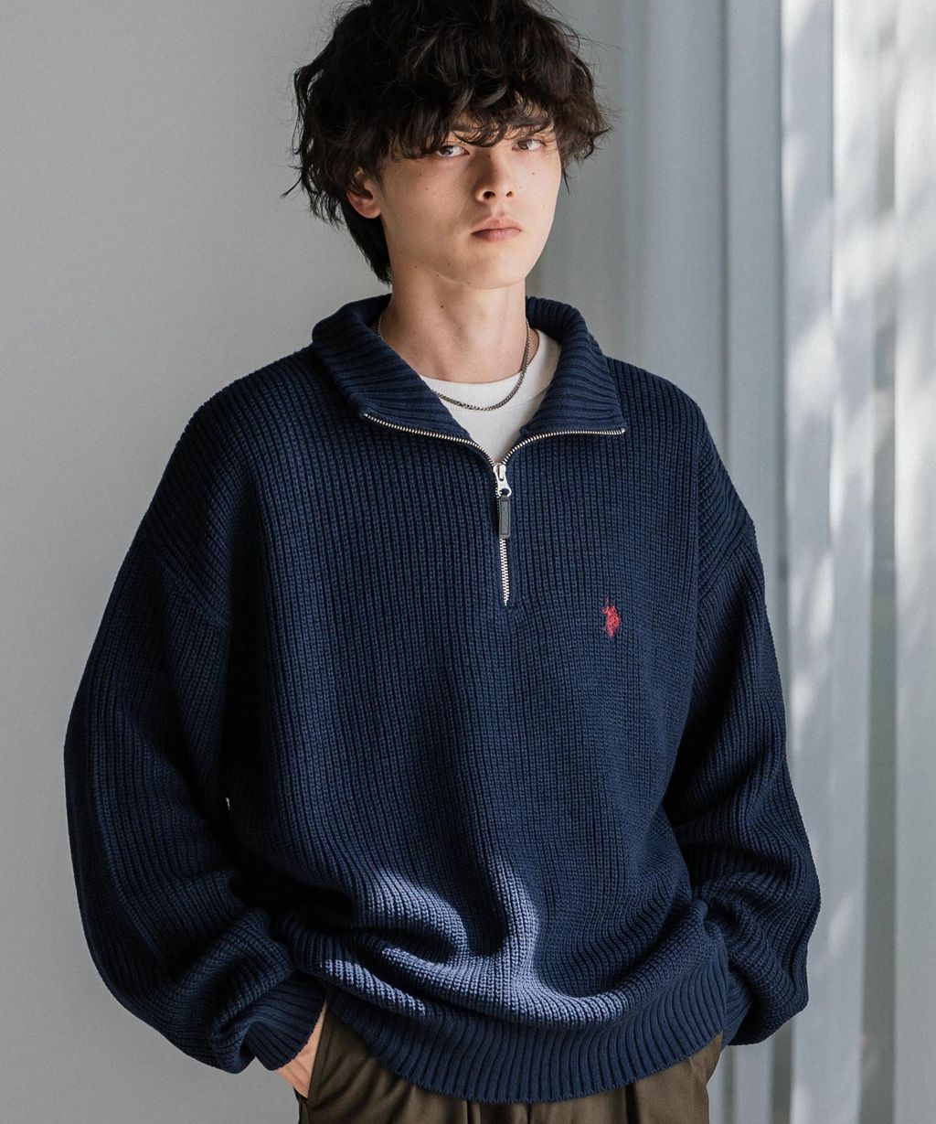 U.S. POLO ASSN. 半拉鍊寬鬆版型針織毛衣_31