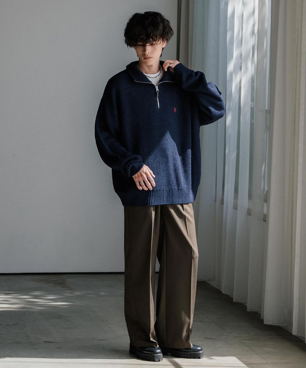 U.S. POLO ASSN. 半拉鍊寬鬆版型針織毛衣_32