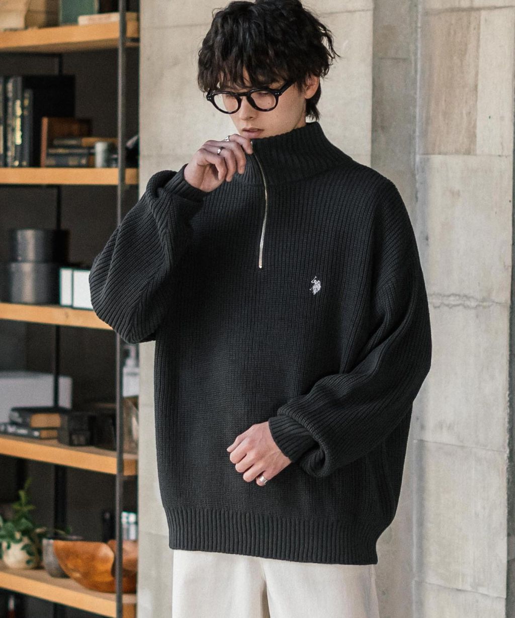 U.S. POLO ASSN. 半拉鍊寬鬆版型針織毛衣_23