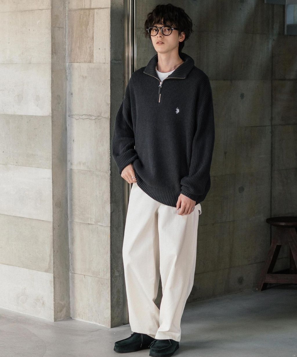 U.S. POLO ASSN. 半拉鍊寬鬆版型針織毛衣_25