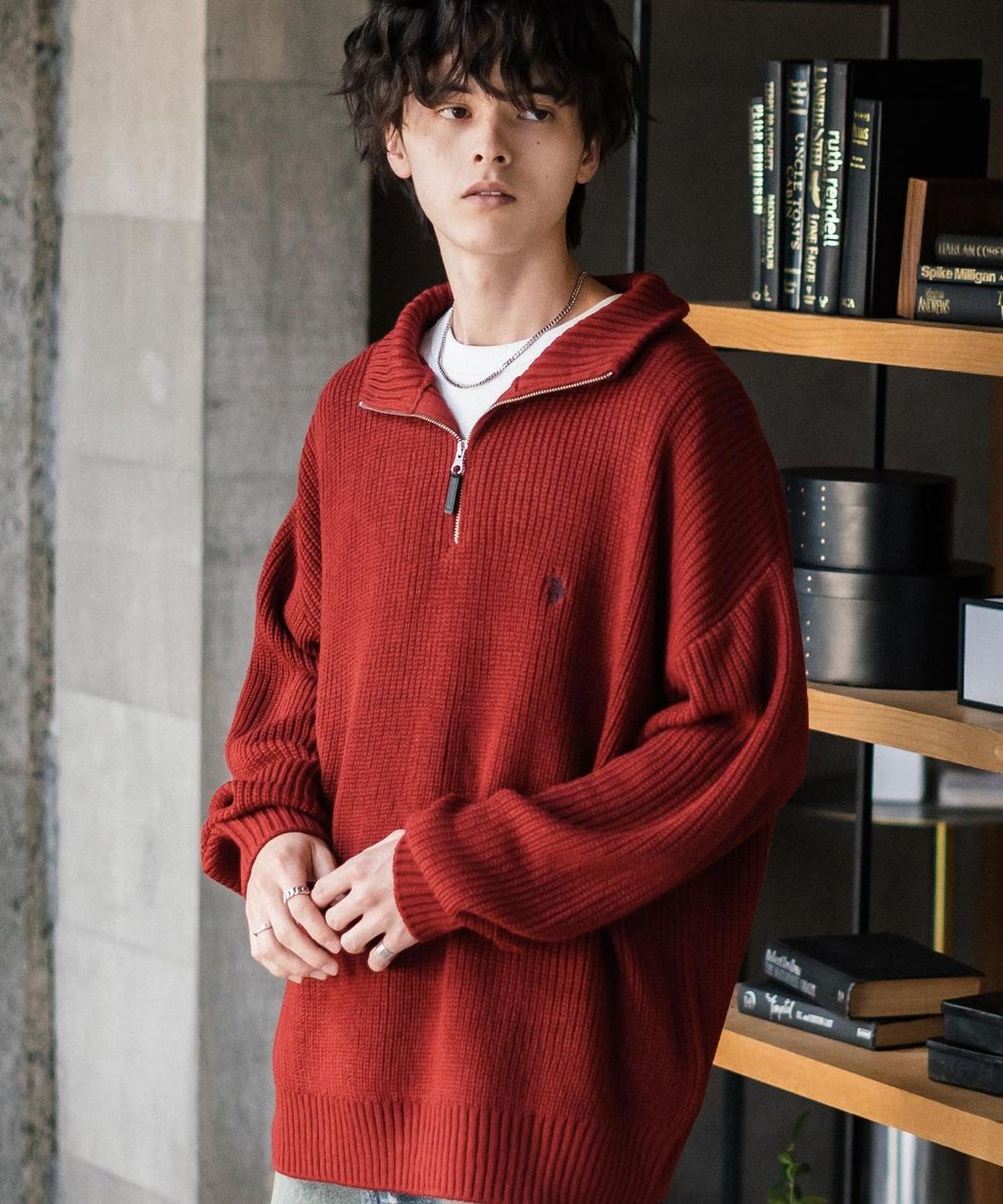 U.S. POLO ASSN. 半拉鍊寬鬆版型針織毛衣_35