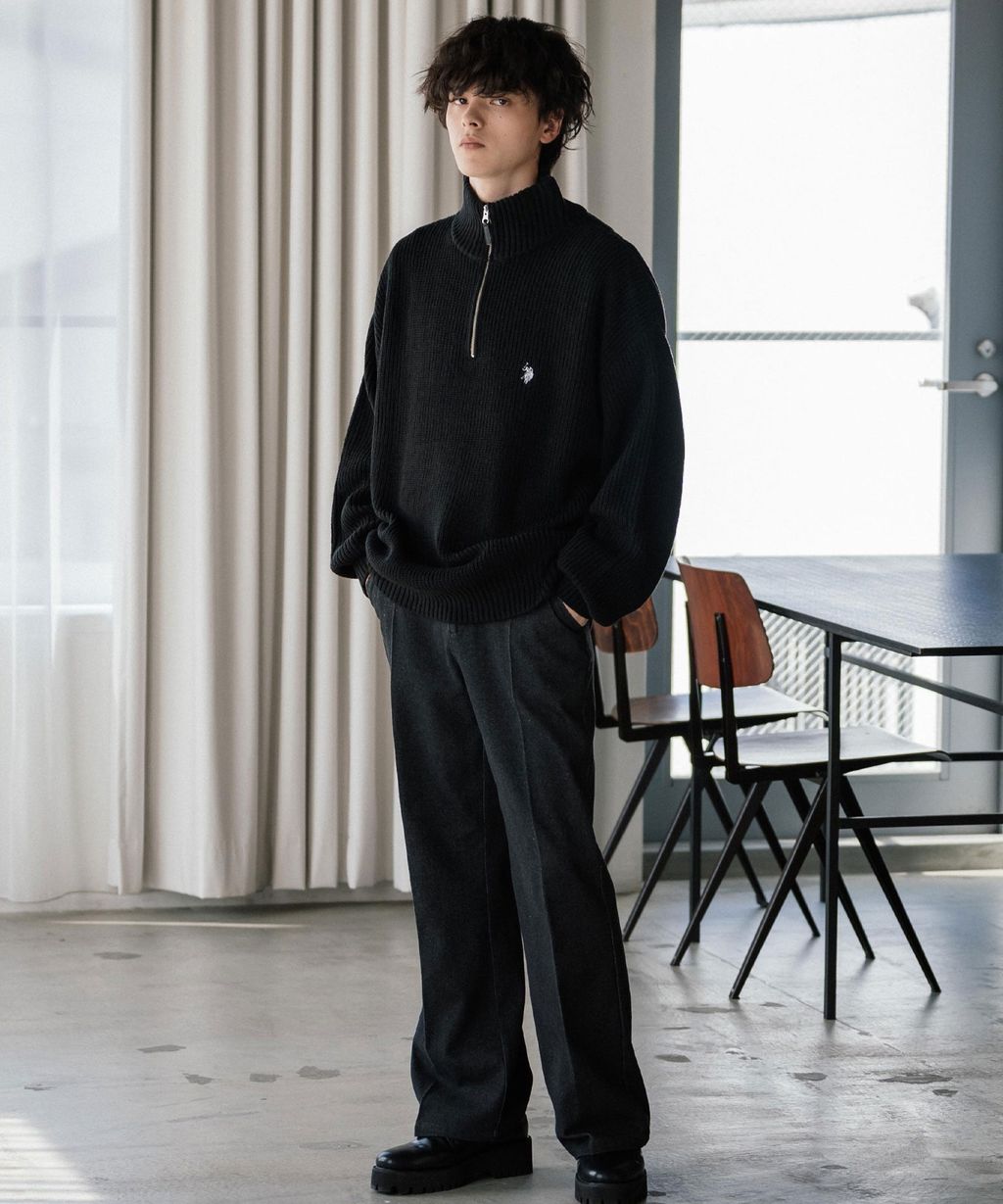 U.S. POLO ASSN. 半拉鍊寬鬆版型針織毛衣_16